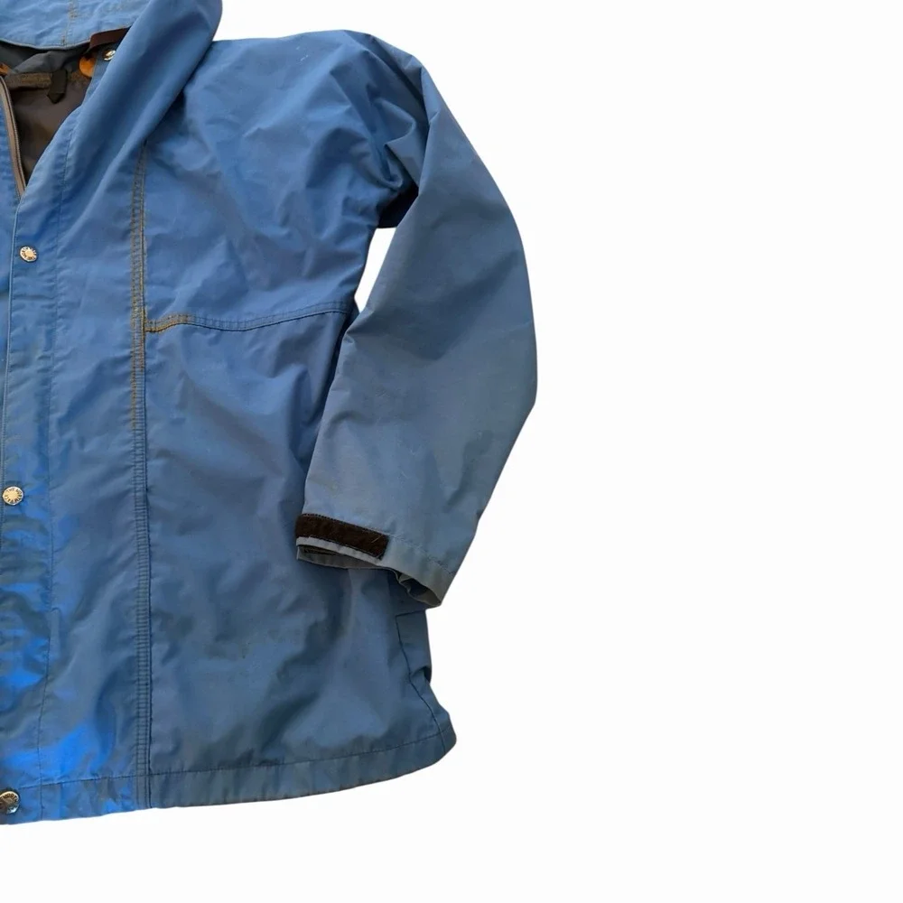 Vintage The North Face Blue Jacket gore tex Brown Label Mens Large Zipper Broken